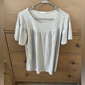 First Love Swiss Dot s/s Gray Women's Top